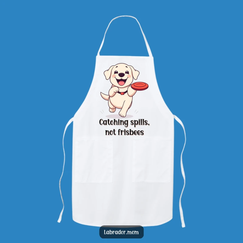 Funny Kawaii Labrador Apron: Frisbee Chef, Kitchen Humor Gift