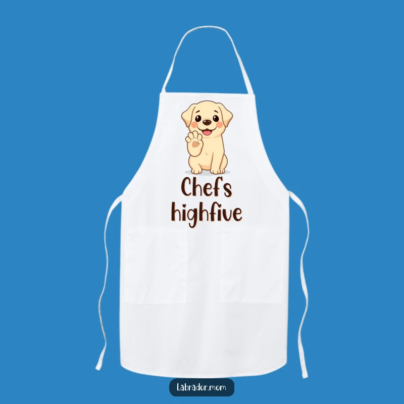 Funny Kawaii Labrador Apron: Kitchen High Five, Friendly Chef Accessory