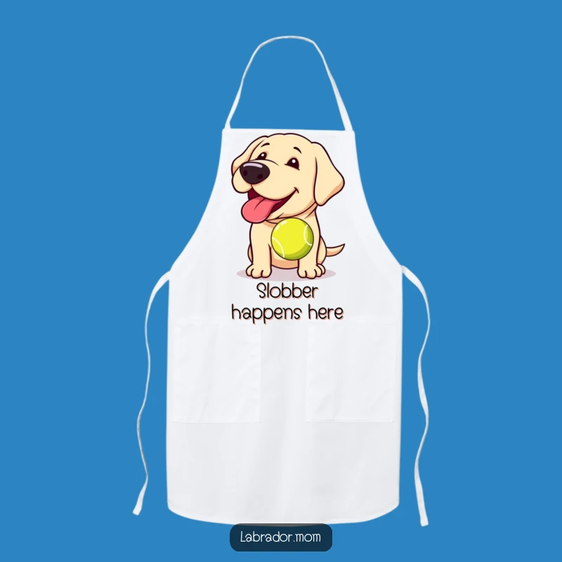 Funny Kawaii Labrador Apron: Tennis Ball Chef, Kitchen Humor Gift