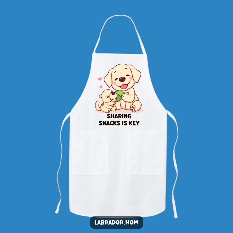 Funny Kawaii Labrador Sharing Apron: Cook with Love & Hilarious Dog Style, Gift!