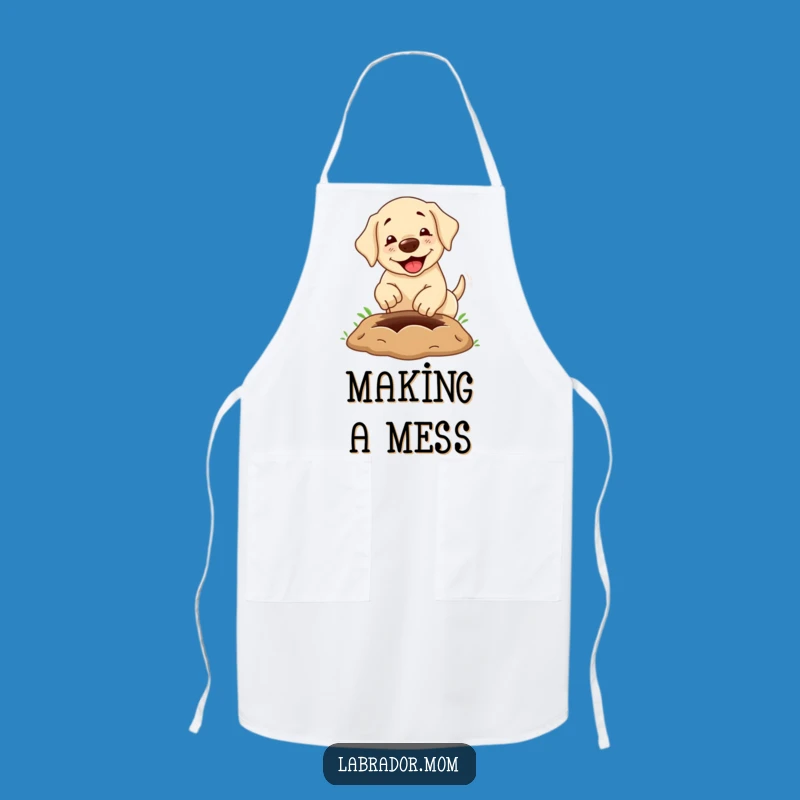 Funny Labrador Apron: Kitchen Humor for Dog Lovers, Playful Digging Design