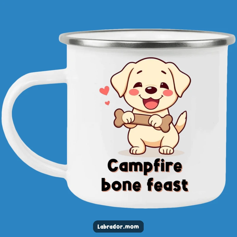 Funny Kawaii Labrador Camping Mug: Happy Trails, Bone Adventure Gift