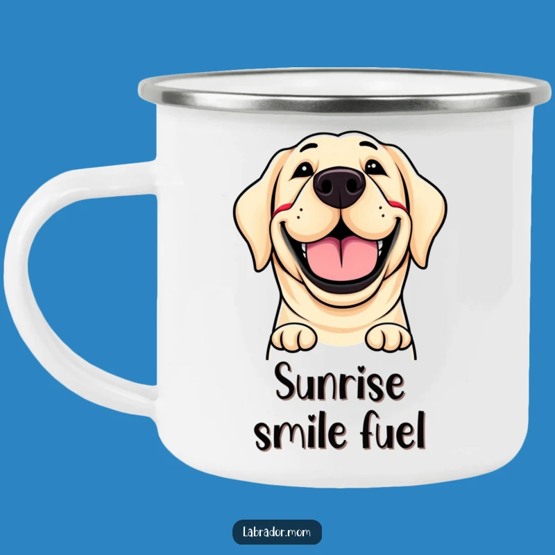 Durable Funny Labrador Grin Camping Mug - Hilarious Outdoor Companion