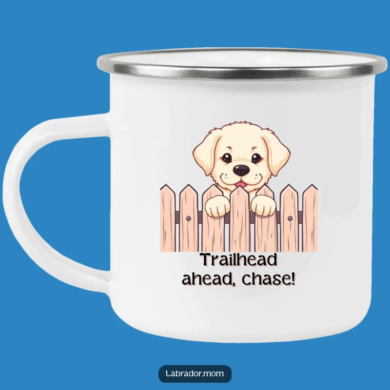 Funny Labrador Pup Camping Mug - Eager Dog Outdoors, Rugged Gift!