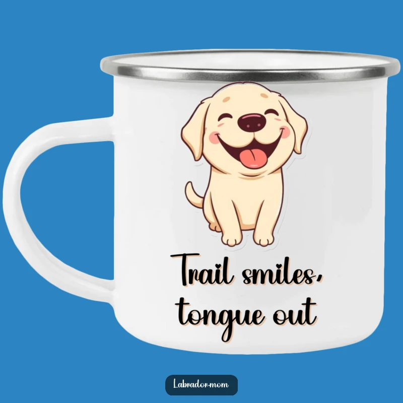 Funny Kawaii Lab Tongue Out Camping Mug - Outdoor Joy, Perfect Gift