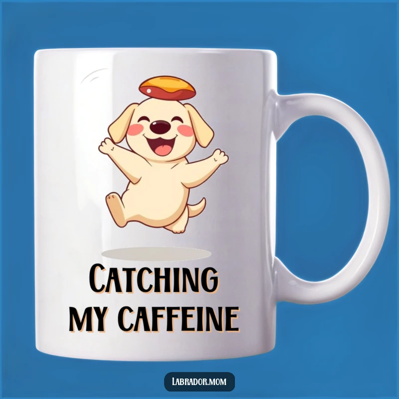 Funny Frisbee Catching Lab Mug: Joyful Labrador Lover Gift for Outdoor Enthusiasts