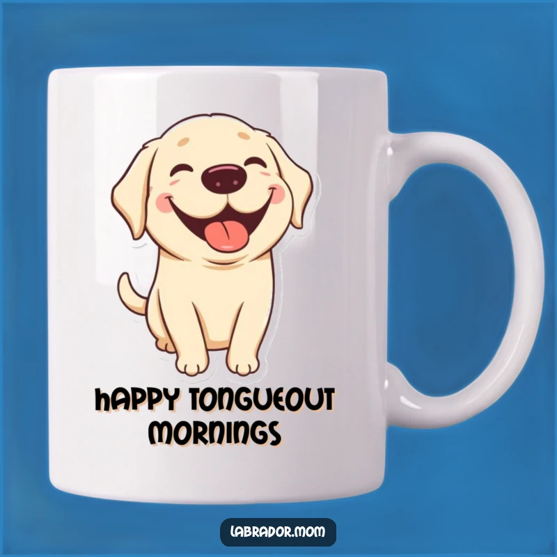 Funny Kawaii Lab Tongue Out Mug - Happy Pup, Perfect Funny Gift