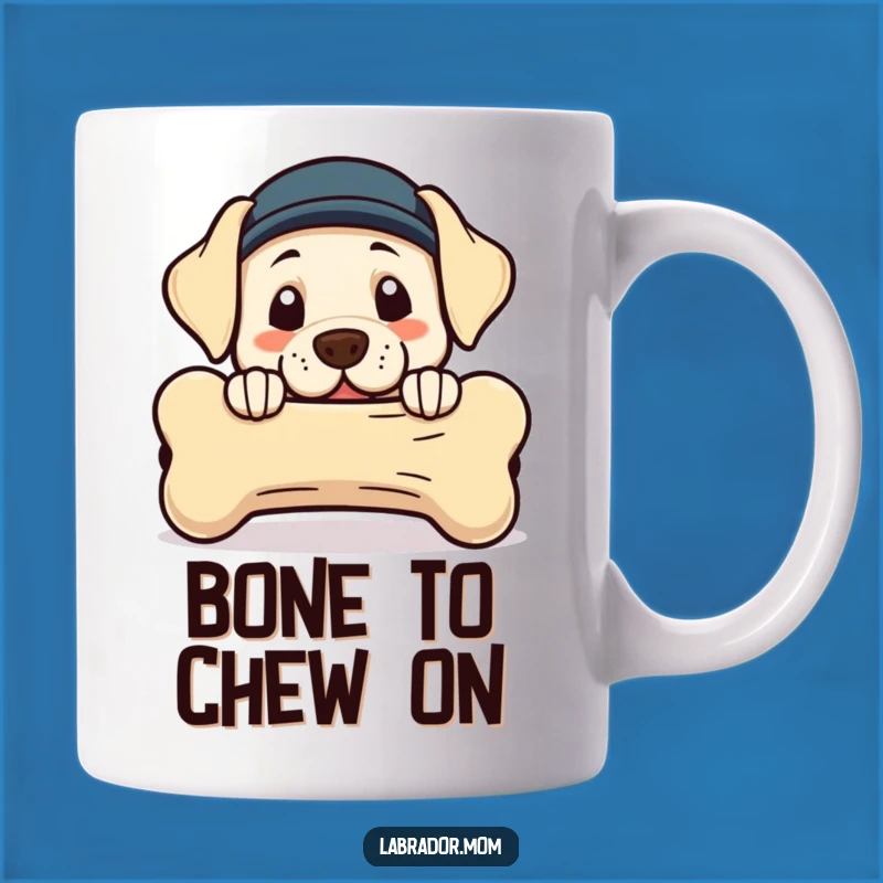 Funny Kawaii Labrador Bone Mug: Adorable Dog Lover Gift Peeking with Humor