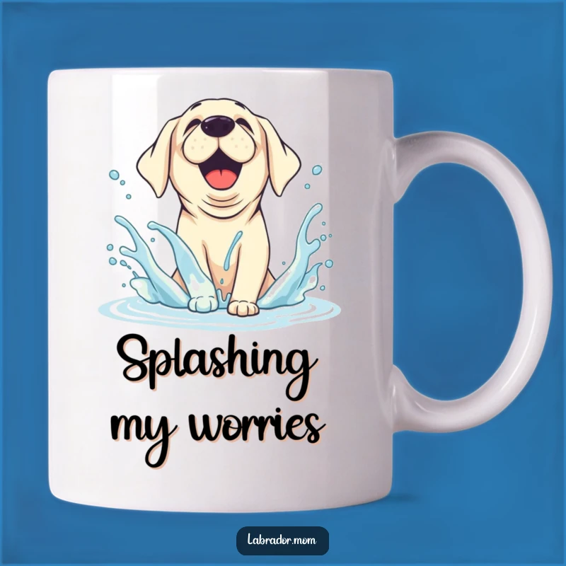Funny Splashing Lab Mug: Joyful Water Dog Gift for Animated Lovers