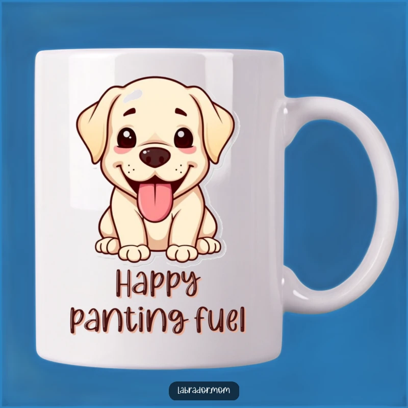Funny Kawaii Labrador Mug: Happy Panting Dog, Adorable Pet Lover Gift