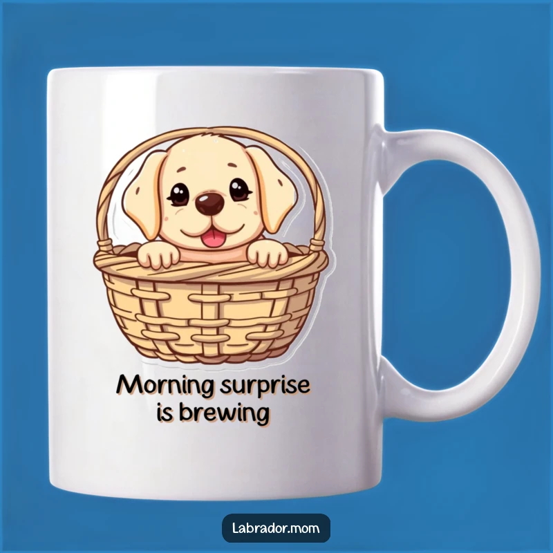 Funny Kawaii Lab Peeking Mug - Mischievous Pup, Perfect Funny Gift
