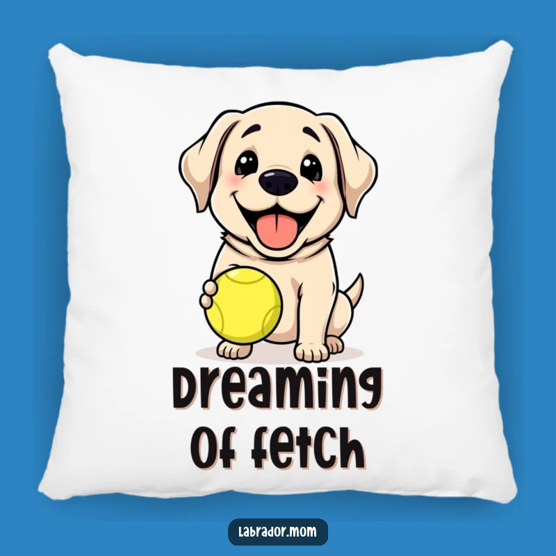 Funny Kawaii Lab Tennis Ball Pillow: Grinning Pup Cushion, Cute Funny Gift Decor