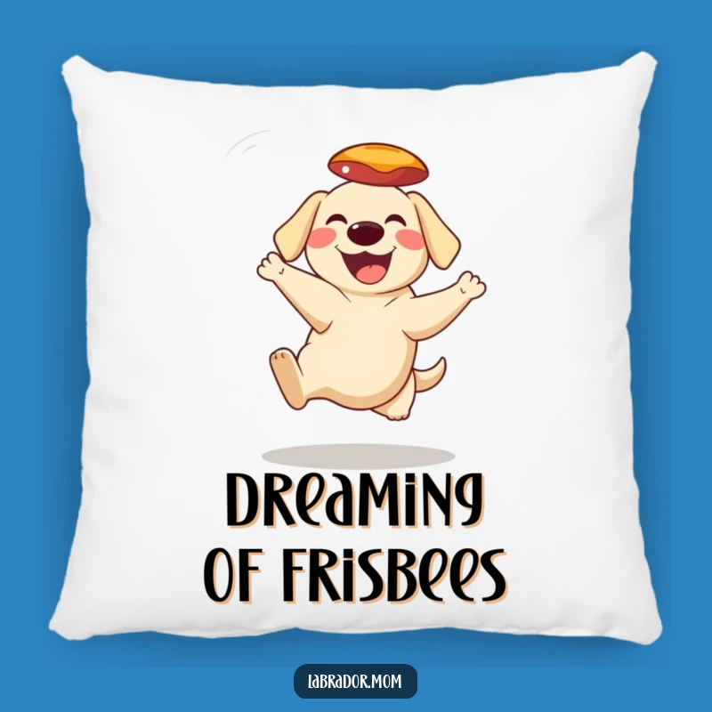 Funny Frisbee Catching Dog Pillow: Cozy Labrador Cushion for Living Room Fun