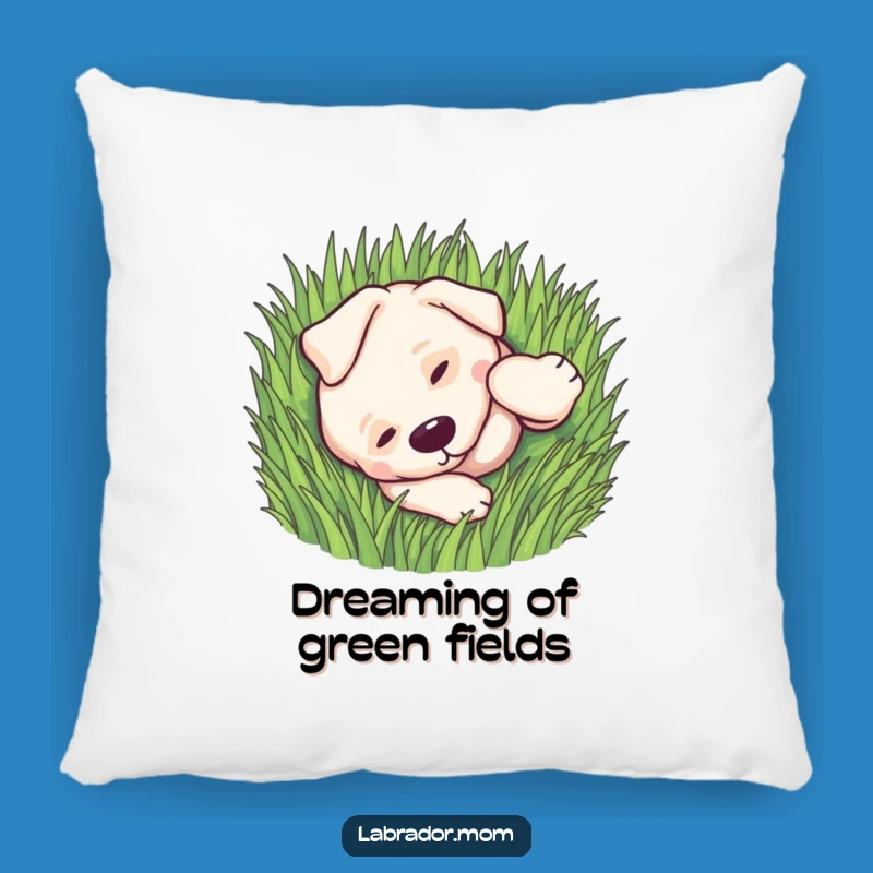 Funny Kawaii Labrador Pillow: Rolling in Grass, Cozy Decor Gift