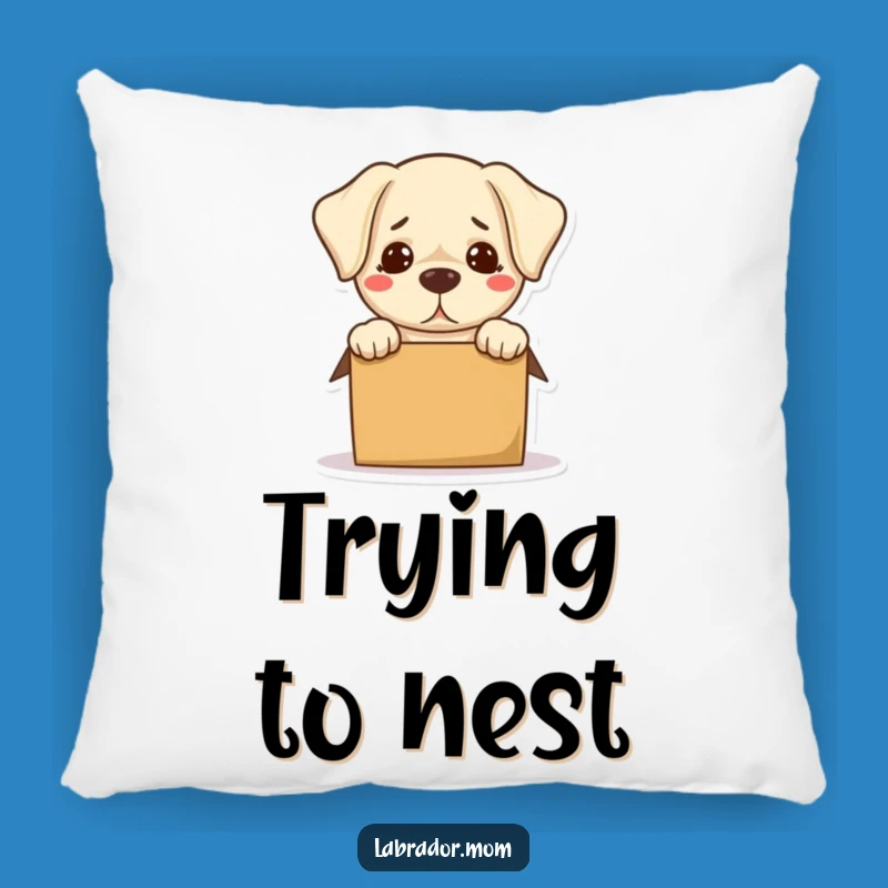 Funny Bewildered Labrador Pillow: Cozy Confusion, Adorable Dog Decor