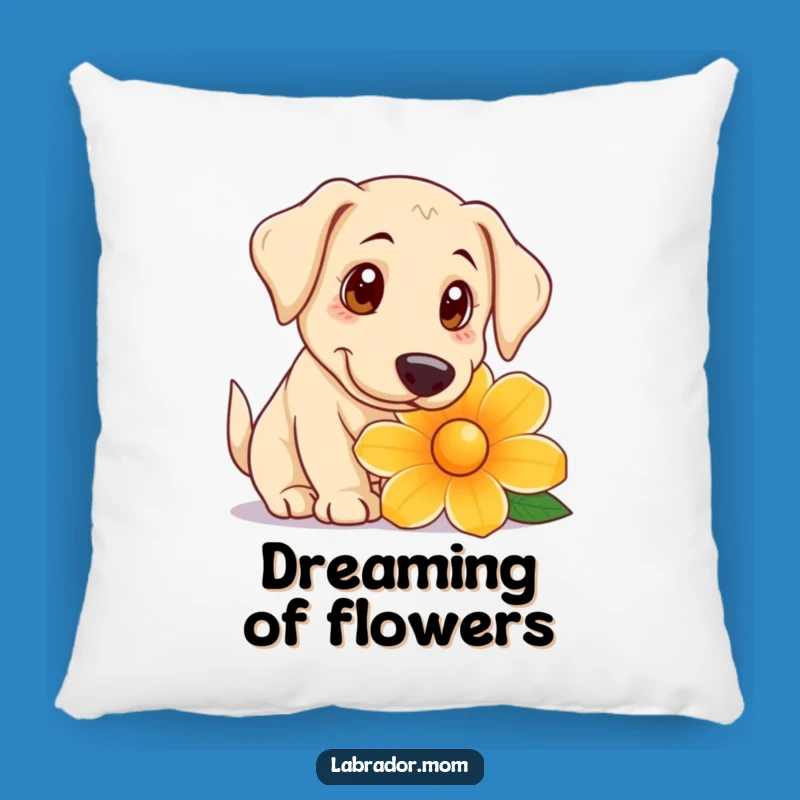 Funny Curious Dog Pillow: Cozy Labrador Flower Cushion for Gentle Comfort