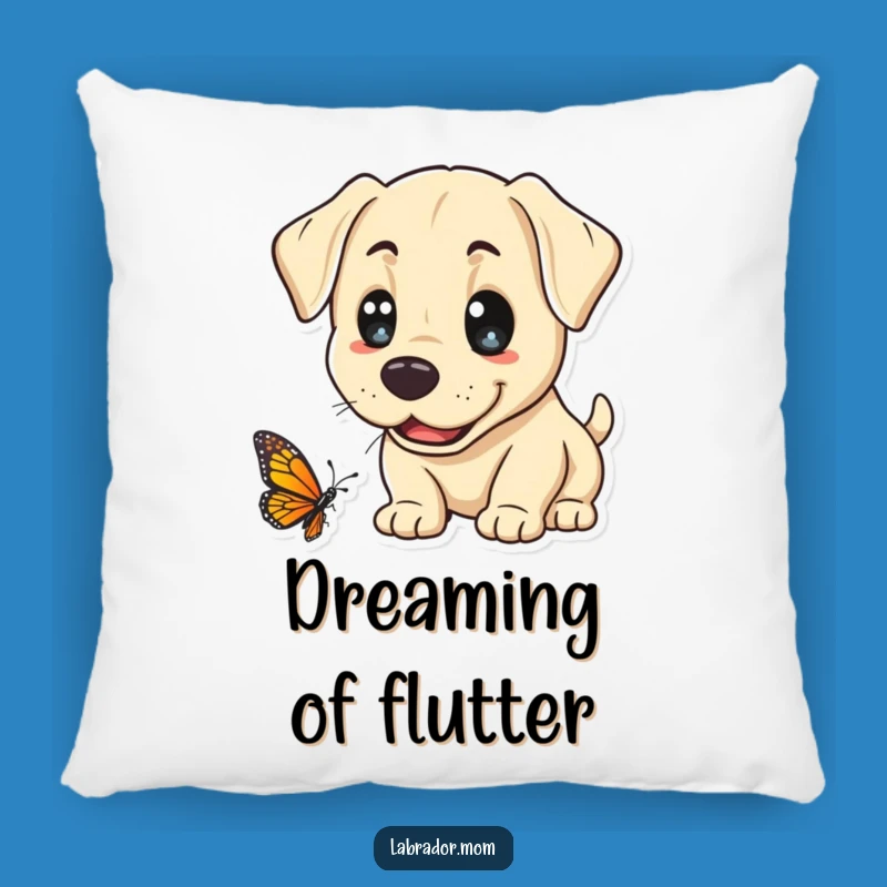 Funny Kawaii Lab Butterfly Pillow: Cozy Dog Companion for Sweet Dreams