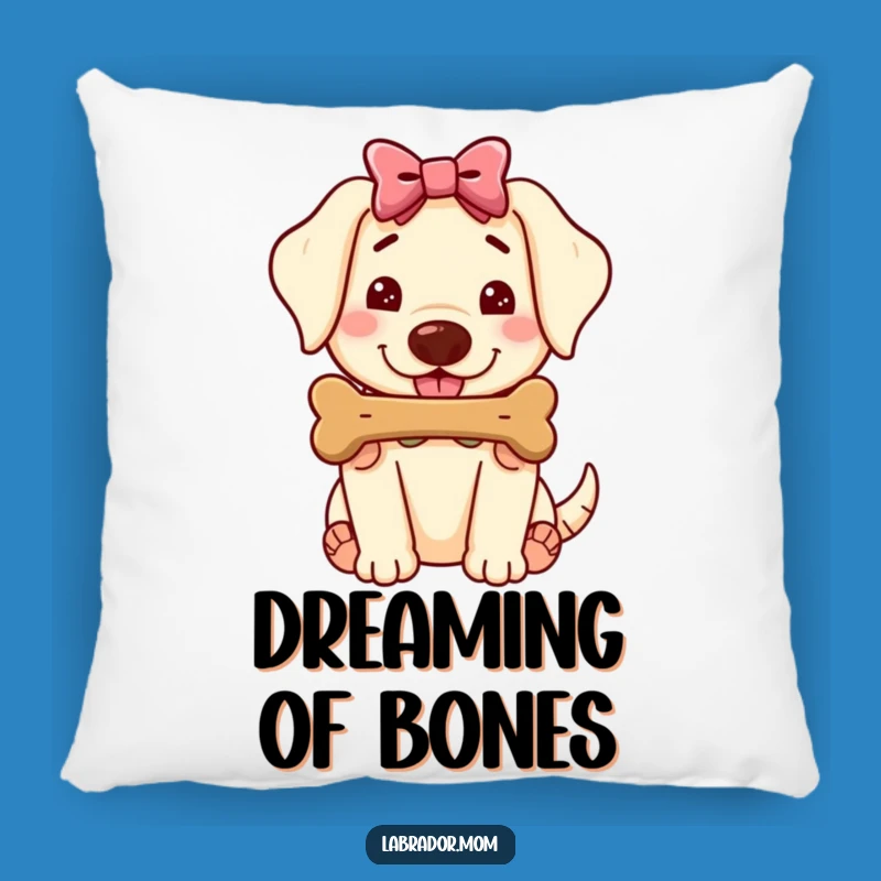Funny Kawaii Labrador Pillow - Cozy Bone Offering Cushion, Comfy Gift
