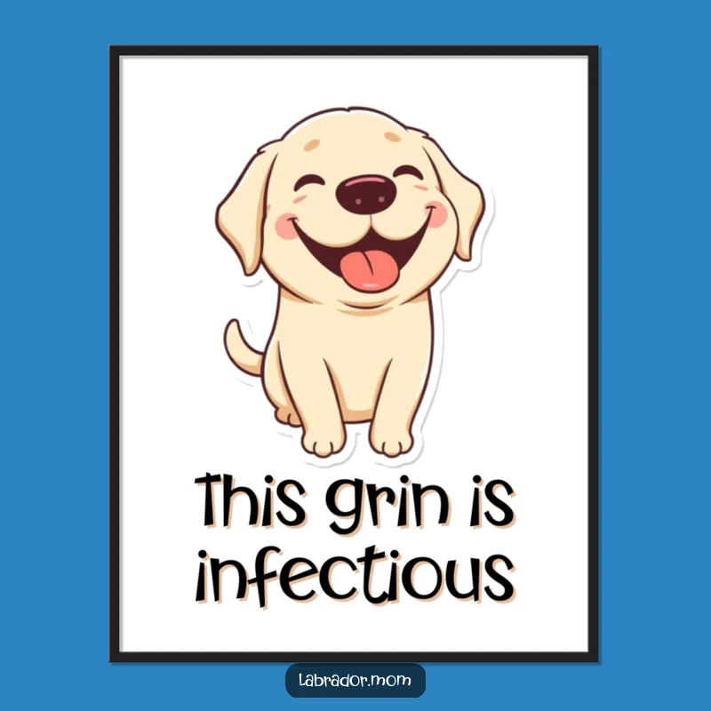 Funny Kawaii Lab Tongue Out Digital Art - Instant Happy Decor