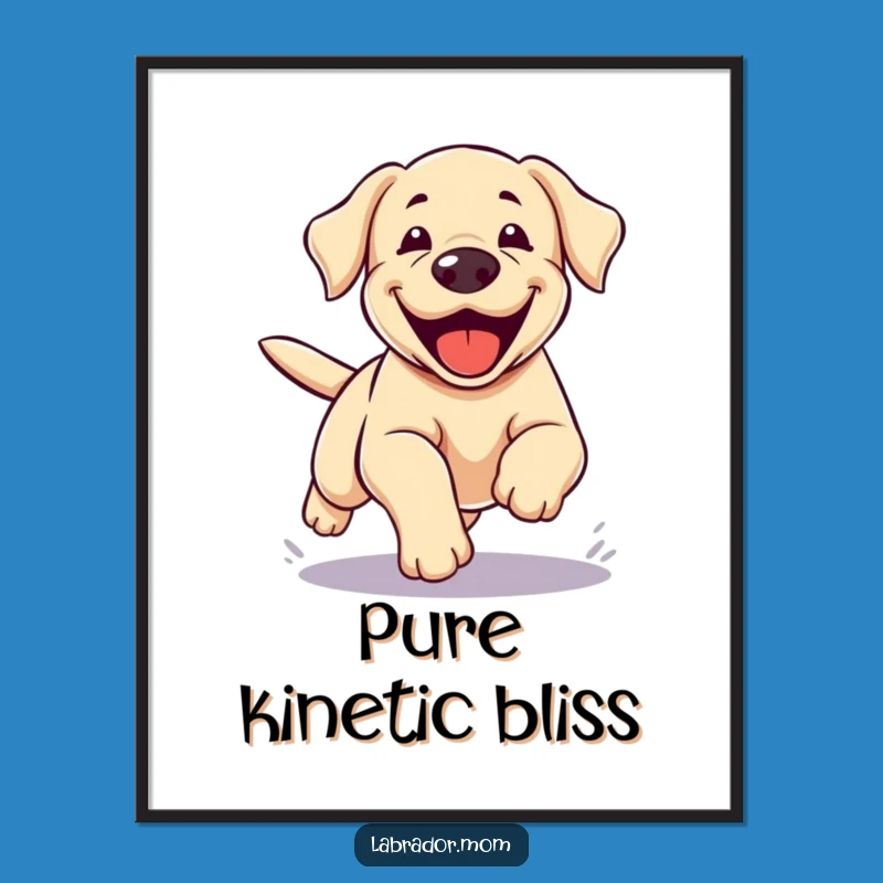 Funny Kawaii Lab Zoomie Digital Art: Dynamic Dog Print for Energetic Spaces