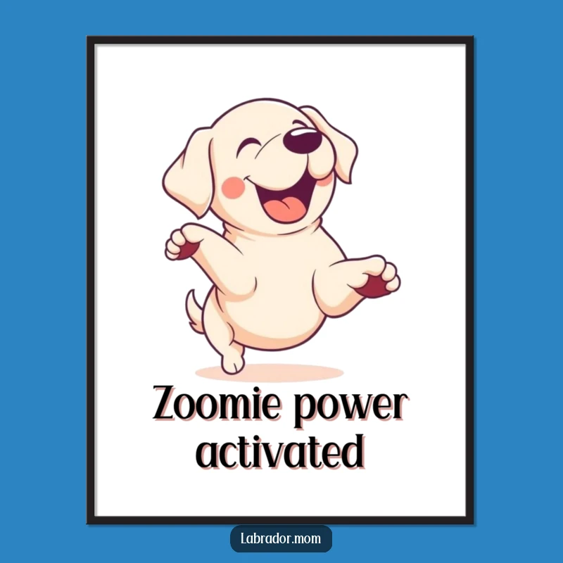 Funny Kawaii Lab Zoomie Digital Art: Printable Energy Decor, Instant Funny Gift