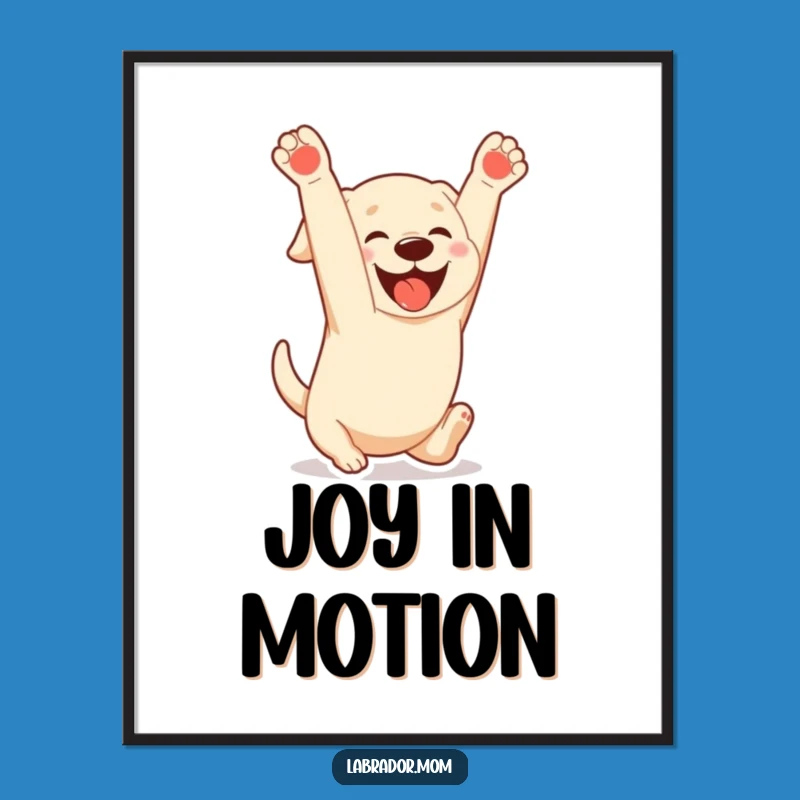 Funny Kawaii Labrador Digital Art - Playful Somersault Printable