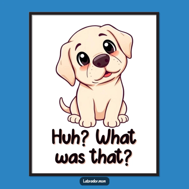 Funny Kawaii Labrador Surprise Digital Art: Instant Download of Adorable Dog Humor