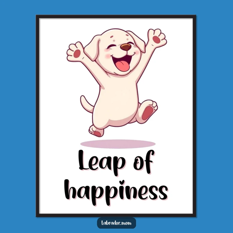 Funny Kawaii Labrador Digital Art - Excited Dog Printable, Instant Download Gift