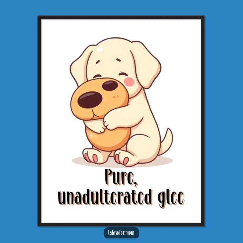 Funny Kawaii Labrador Digital Print: Squeaky Toy Hug, Instant Dog Art Gift