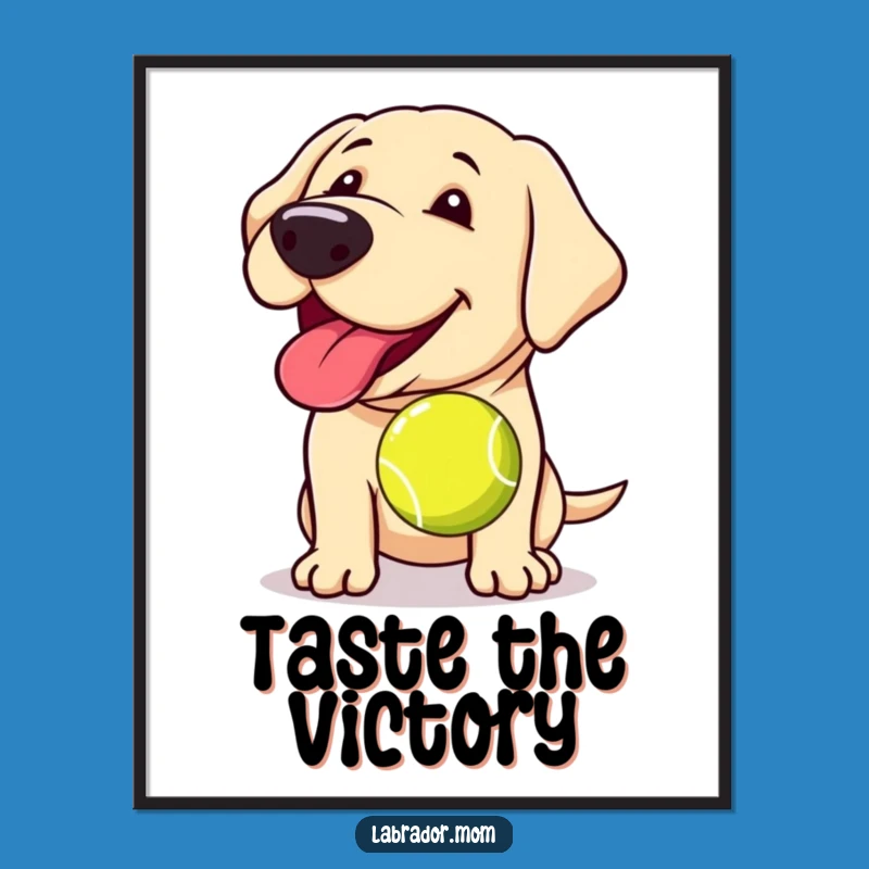 Funny Kawaii Labrador Digital Art: Panting Joy, Instant Happiness Gift