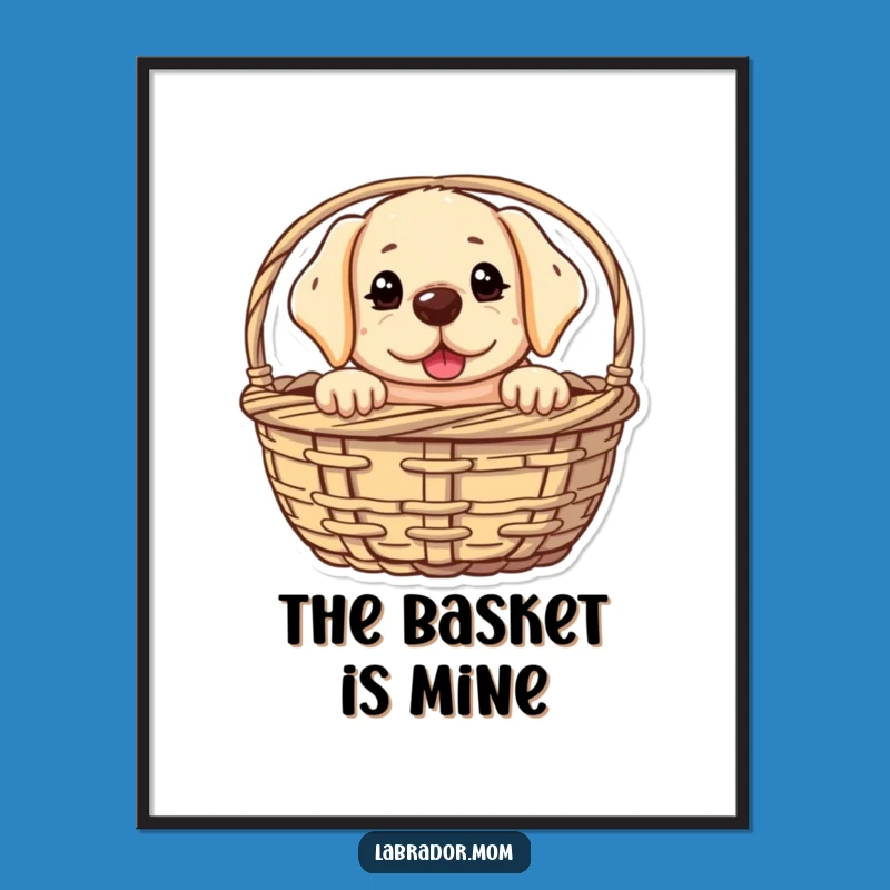 Funny Kawaii Lab Peeking Digital Art - Instant Mischief Decor