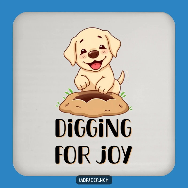 Funny Labrador Drink Coasters: Protect Surfaces with Hilarious Dog Digging Art