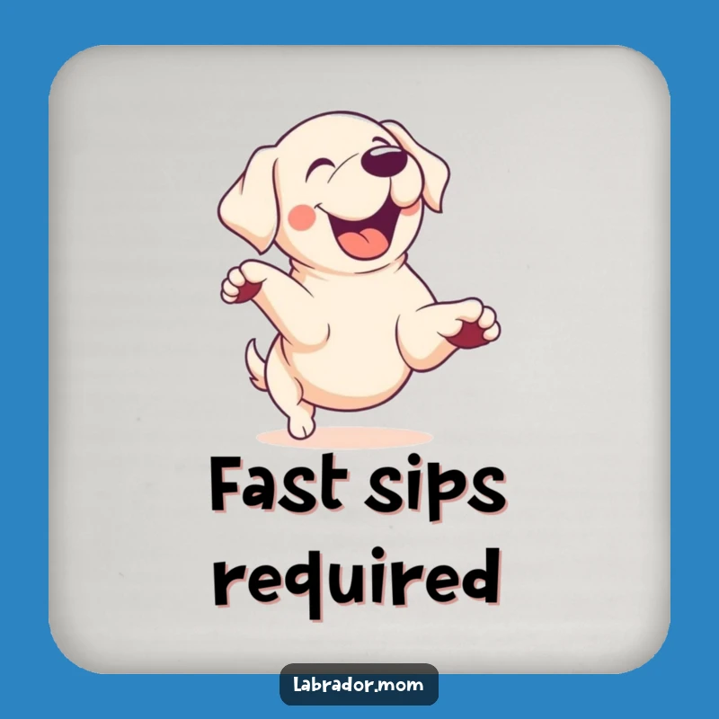 Funny Kawaii Lab Zoomie Coaster Set: Energetic Table Protection, Cute Funny Gift