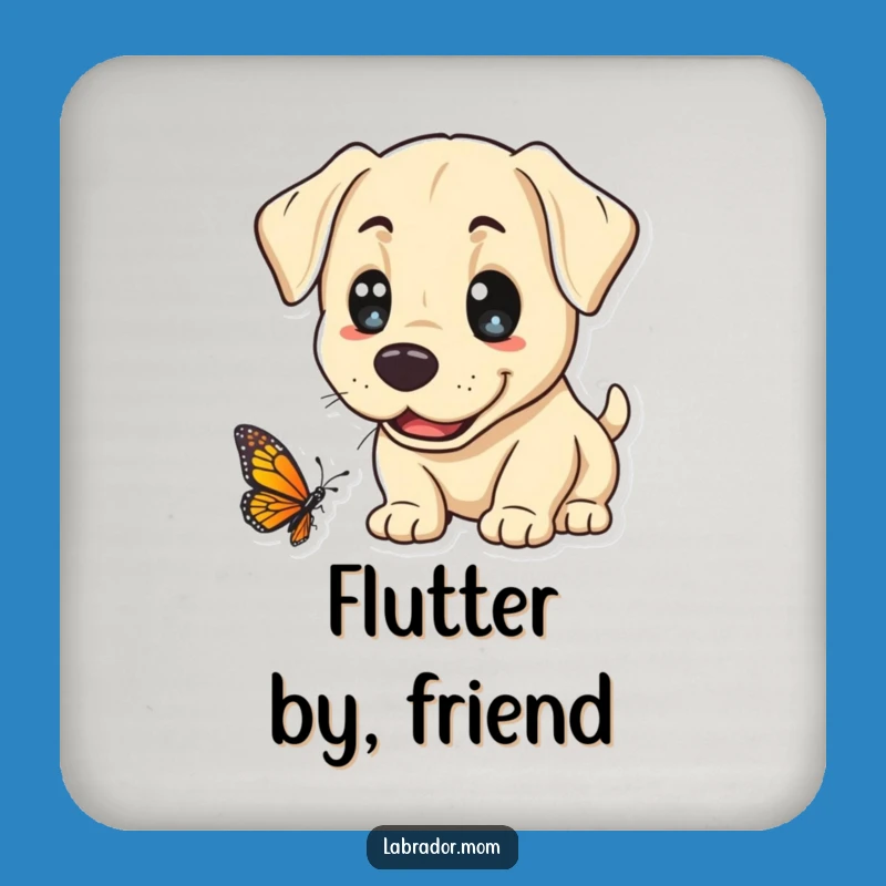 Funny Kawaii Lab Butterfly Coaster: Cute Dog Decor for Table Protection