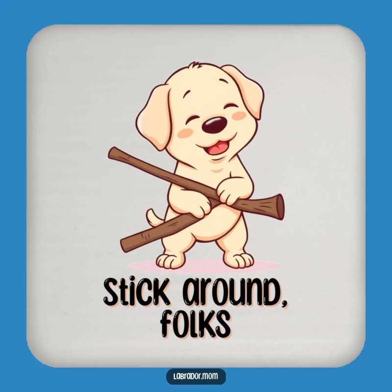 Funny Kawaii Lab Stick Struggle Coaster: Cute Dog Decor for Table Protection