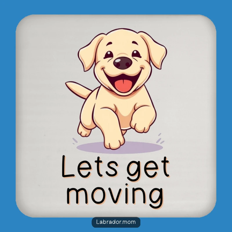 Funny Kawaii Lab Zoomie Coaster: Energetic Dog Decor for Table Protection