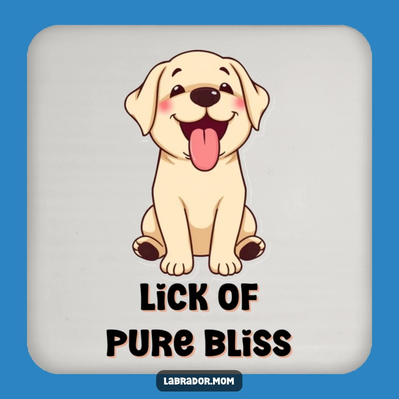 Funny Kawaii Labrador Coaster: Happy Panting Dog, Cute Decor