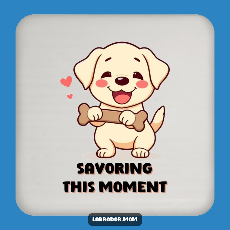 Funny Kawaii Labrador Coaster: Happy Protection, Bone Art Decor