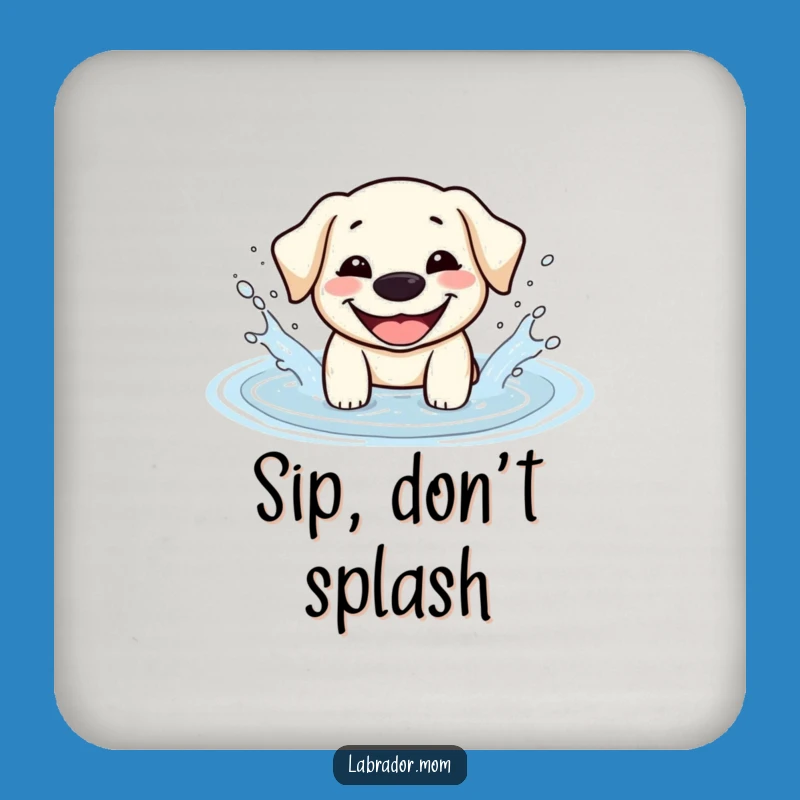 Funny Kawaii Labrador Coaster - Happy Splash Dog Drink Protector
