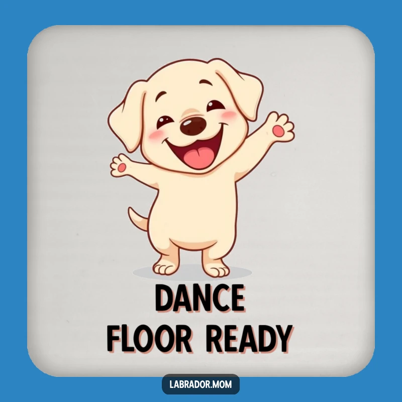 Funny Kawaii Labrador Drink Coaster - Protect Surfaces with Silly Dance Art