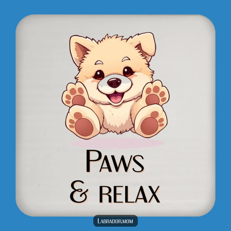 Funny Oversized Paws Dog Coaster: Pouncing Puppy Drink Protector for Tables