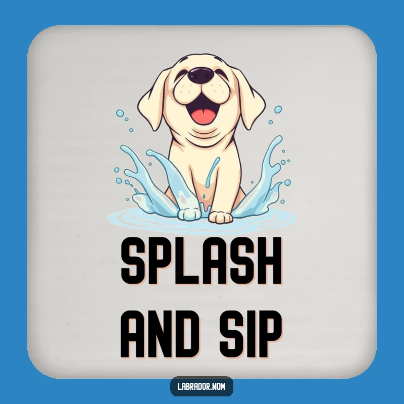 Funny Splashing Dog Coaster: Labrador Water Drink Protector