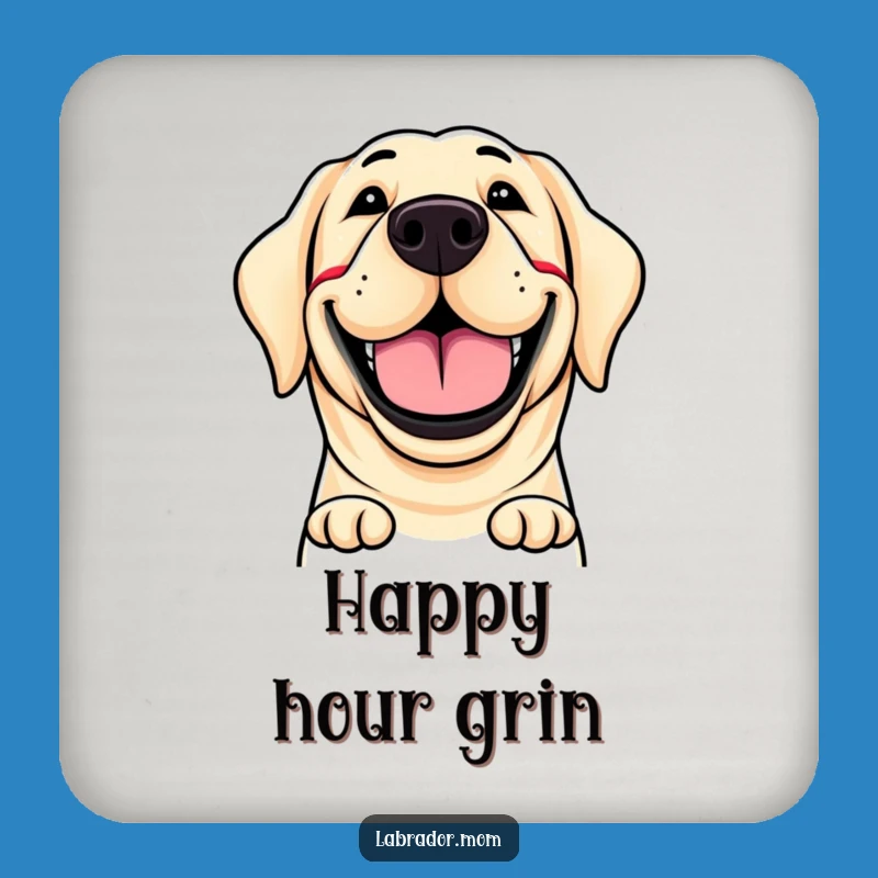 Funny Labrador Grin Coaster Set - Protect Surfaces with Canine Comedy