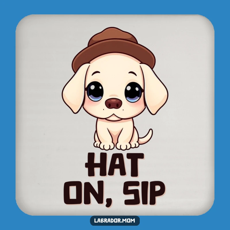 Funny Kawaii Labrador Coaster - Innocent Hat Dog Drink Protector