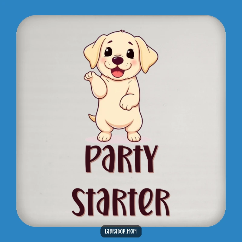 Funny Kawaii Labrador Happy Dance Drink Coaster - Protect Surfaces