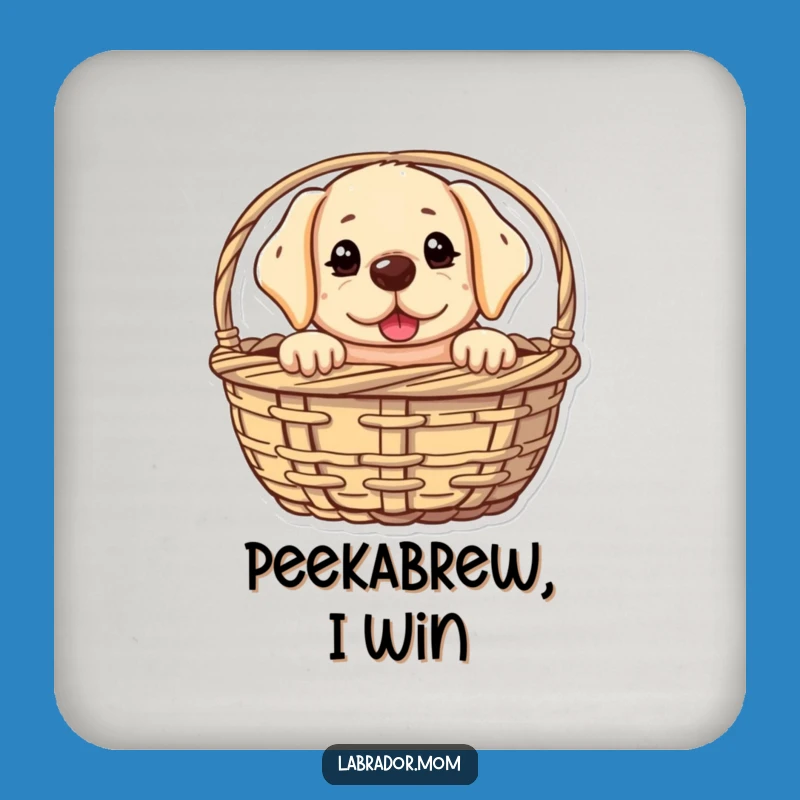 Funny Kawaii Lab Peeking Coasters (Set of 4) - Protect Surfaces