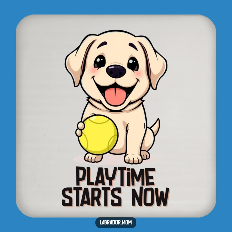 Funny Kawaii Lab Tennis Ball Coaster Set: Grinning Table Protection, Cute Funny Gift