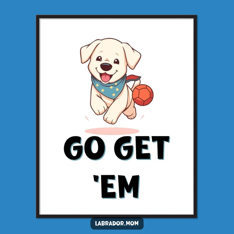 Funny Kawaii Lab Poster: Whimsical Dog Wall Art, Perfect Funny Gift!