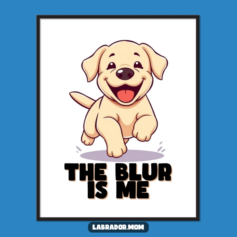 Funny Kawaii Lab Zoomie Poster: Dynamic Dog Art for Energetic Spaces