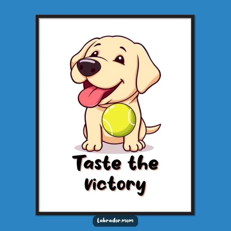 Funny Kawaii Labrador Poster: Panting Joy Art, Hilarious Home Decor